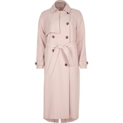 Light pink oversized trench coat